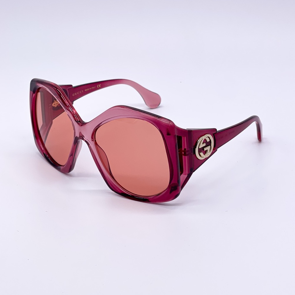 NEW GUCCI GG0875S 003 OVERSIZED PINK WOMEN SUNGLASSES GUCCI - Picture 7 of 16